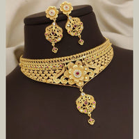 Pari Art Jewellery Forming Dubai Style Heavy American Diamond Choker Necklace Set
