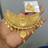 Pari Art Jewellery Designer Bridal Forming Gold Choker Necklace Set