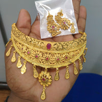Pari Art Jewellery Designer Bridal Forming Gold Choker Necklace Set