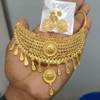 Pari Art Jewellery Designer Bridal Forming Gold Choker Necklace Set