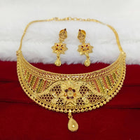 Pari Art Jewellery Designer Bridal Forming Gold Choker Necklace Set