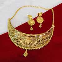 Pari Art Jewellery Designer Bridal Forming Gold Choker Necklace Set