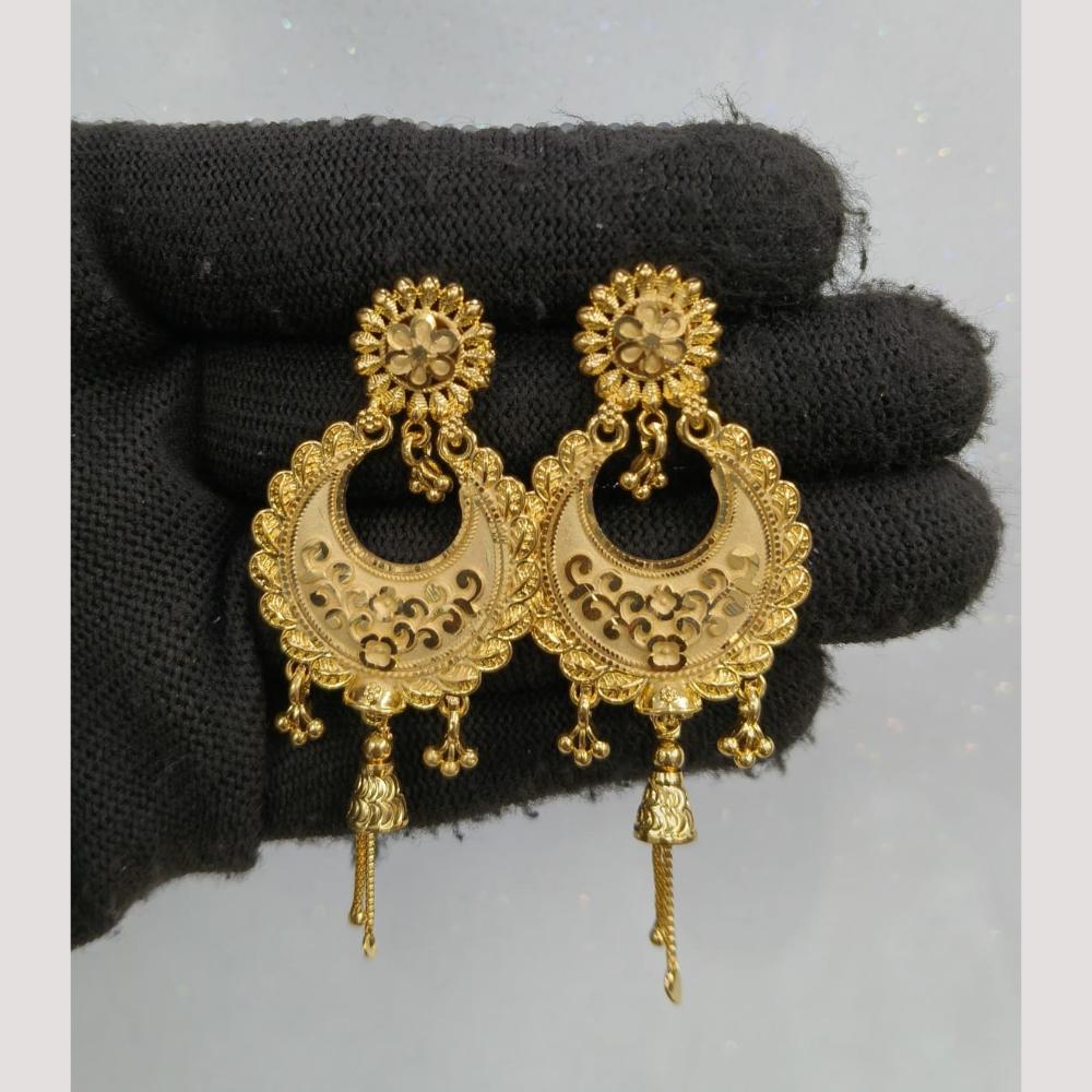 Pari Art Jewellery Classic Forming Gold Dangler Earrings