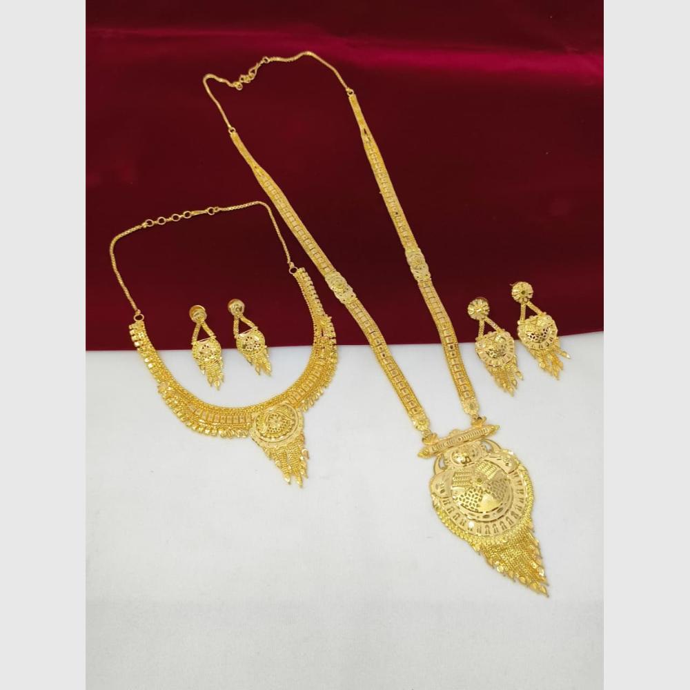 Pari Art Jewellery Premium Gold Forming Double Necklace Set