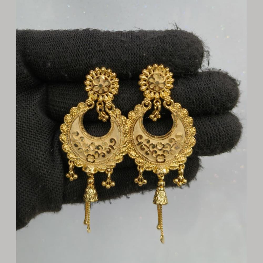 Pari Art Jewellery Classic Forming Gold Dangler Earrings