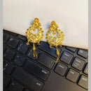 Pari Art Jewellery Classic Forming Gold Dangler Earrings
