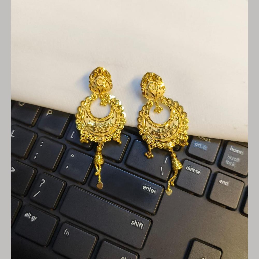 Pari Art Jewellery Classic Forming Gold Dangler Earrings