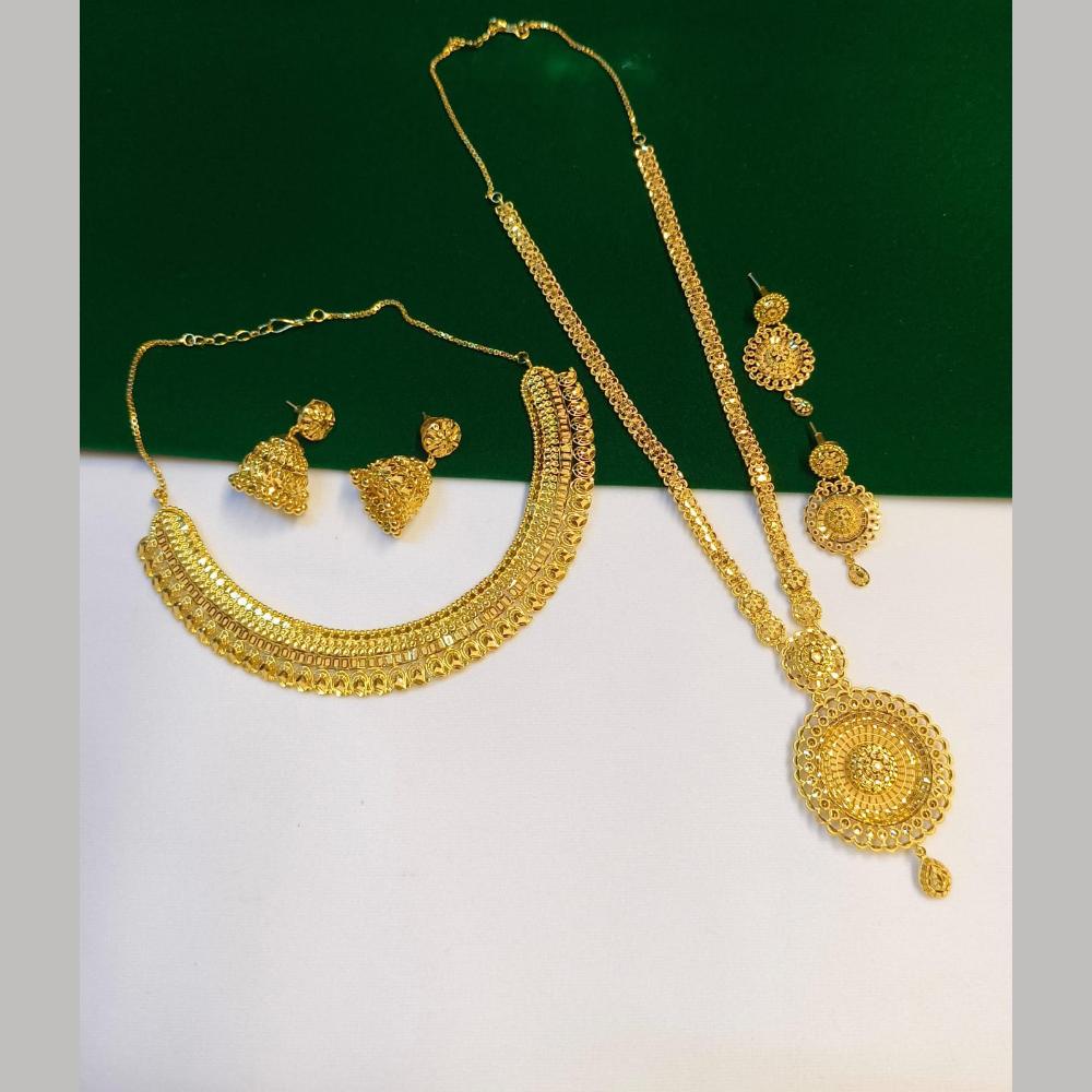 Pari Art Jewellery Premium Gold Forming Double Necklace Set