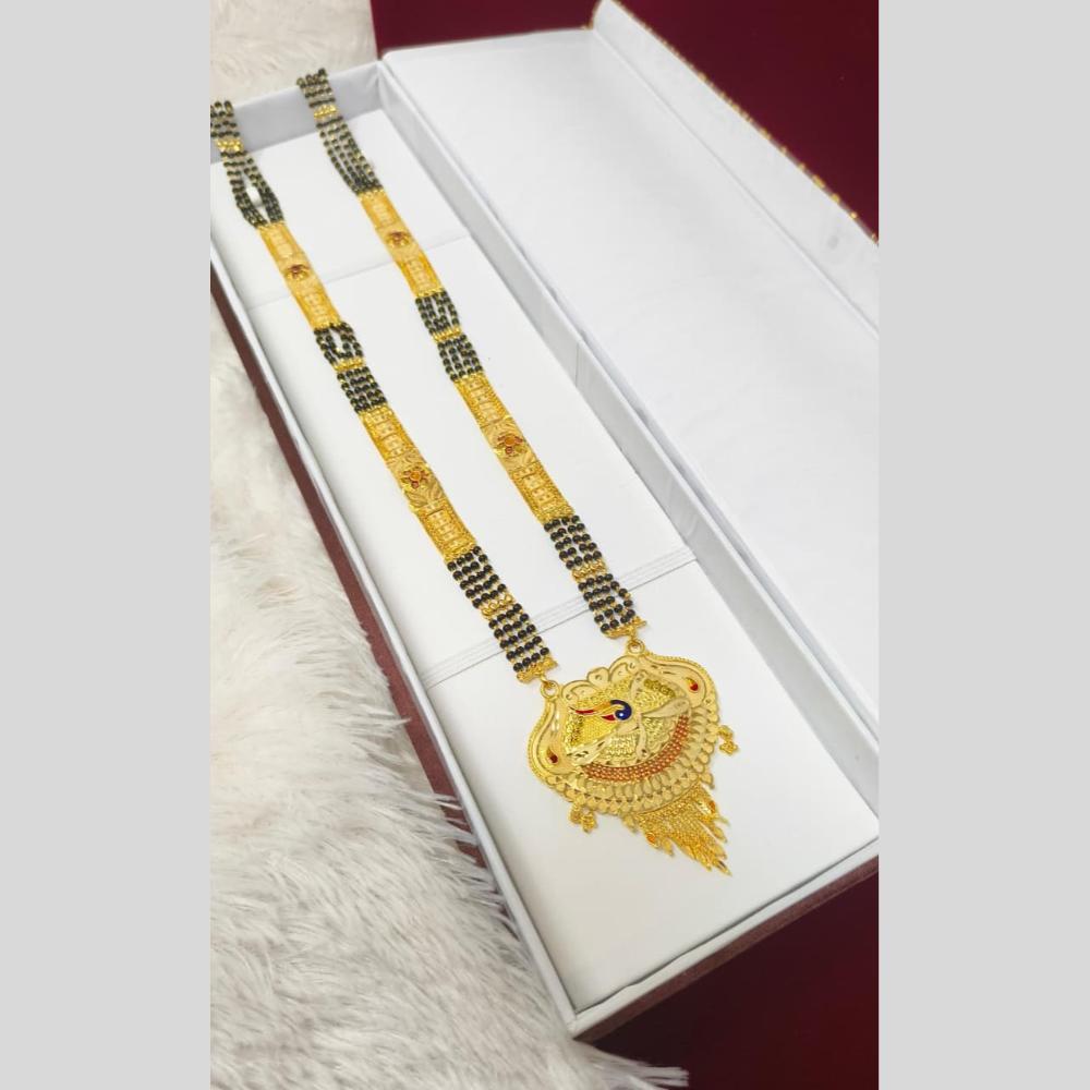 Pari Art Jewellery Graceful Forming Black Pearl Mangalsutra