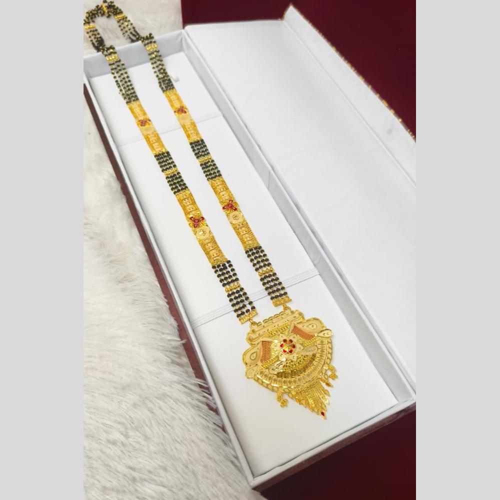 Pari Art Jewellery Graceful Forming Black Pearl Mangalsutra
