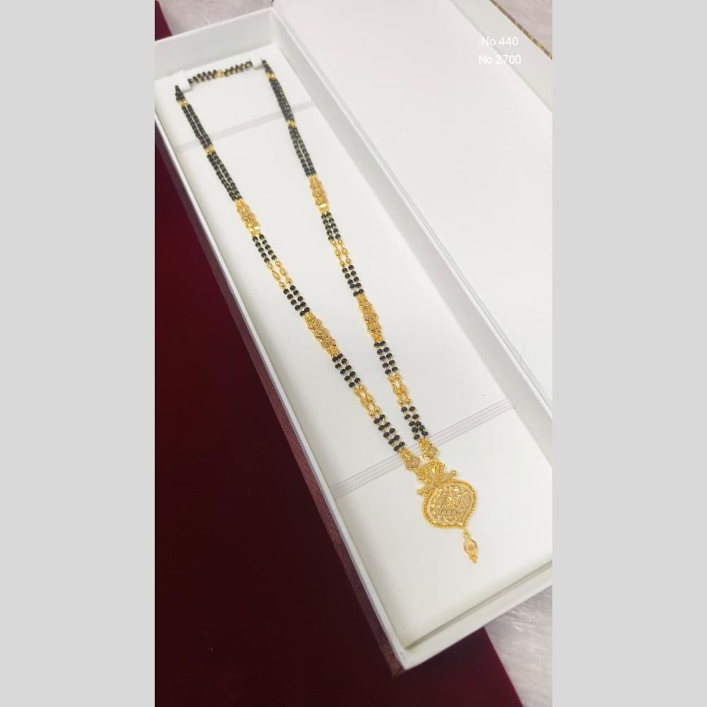 Pari Art Jewellery Graceful Forming Black Pearl Mangalsutra