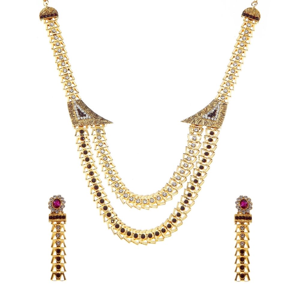 Urthn Exclusive Austrian Stone Necklace Set Stylish Jewelry for Women (Pack Of 6)