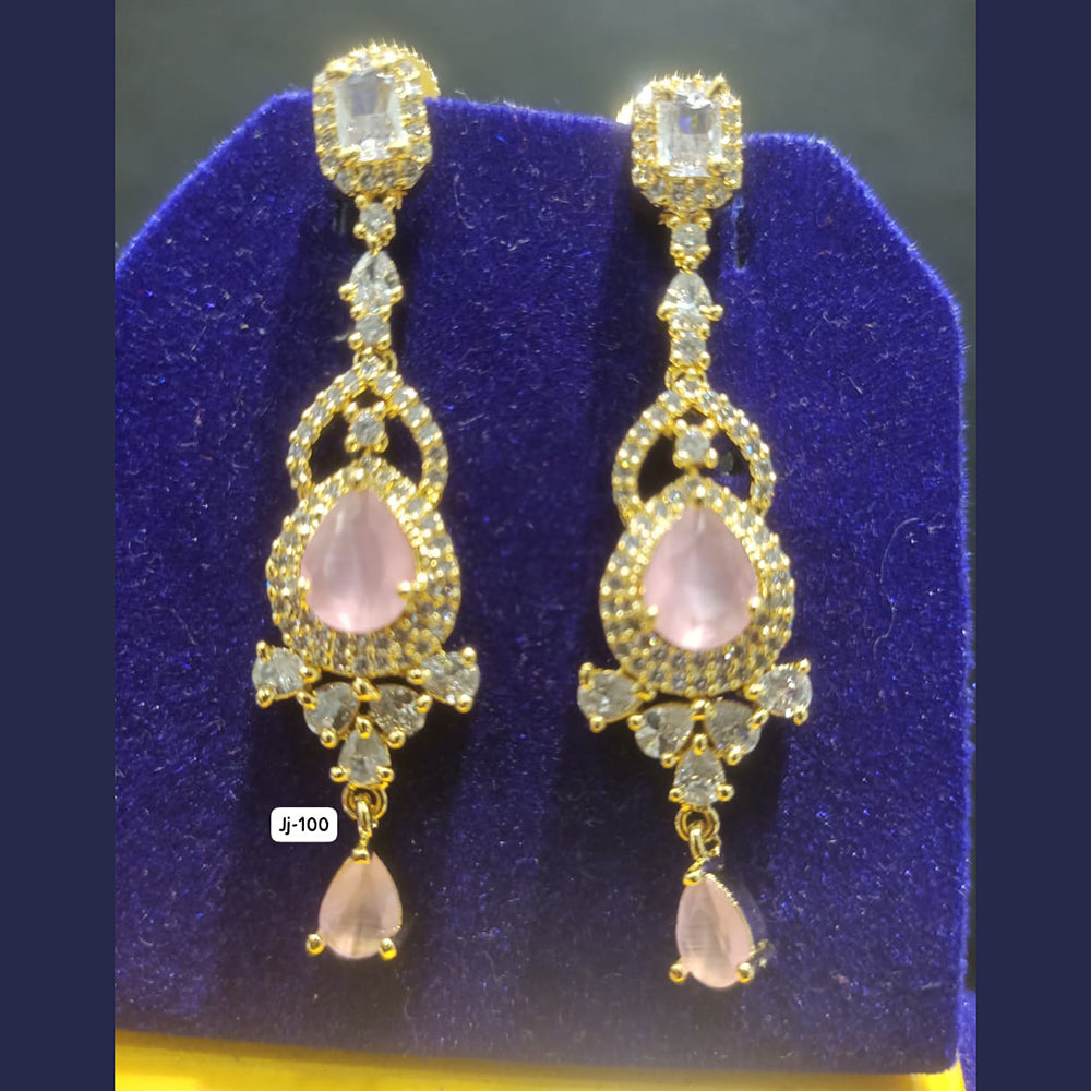 Jain Jewellers Gold Plated AD Stone Dangler Earrings