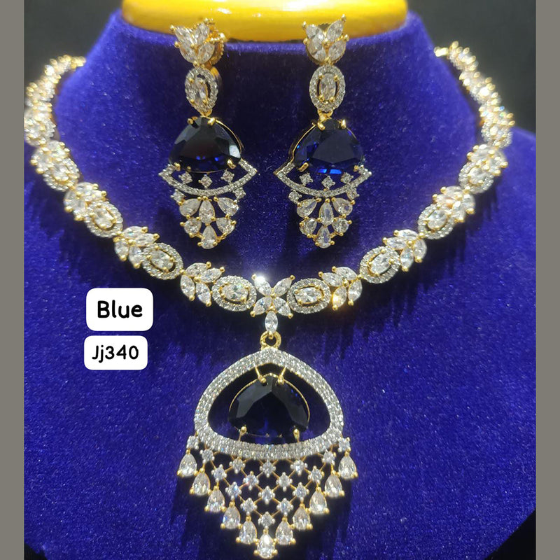 Jain Jewellers Gold Plated AD Stone Necklace Set