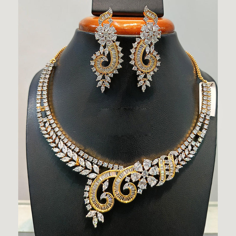 Jain Jewellers  Gold Plated  AD Necklace Set