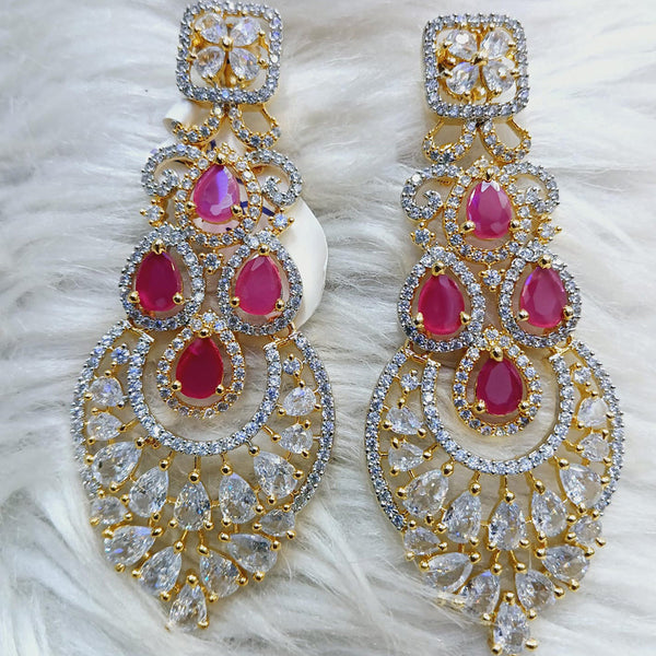 Jain Jewellers Gold Plated AD Dangler Earrings