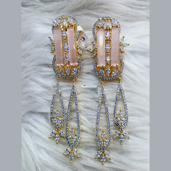 Jain Jewellers Gold Plated AD Dangler Earrings