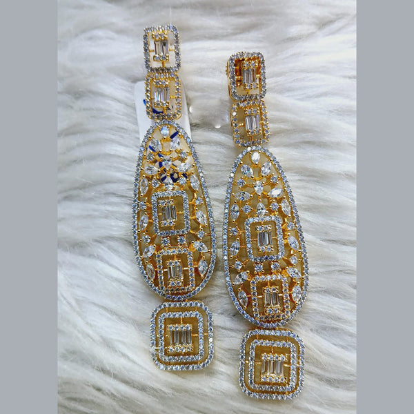 Jain Jewellers Gold Plated AD Dangler Earrings