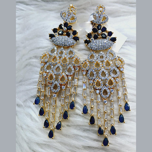 Jain Jewellers Gold Plated AD Dangler Earrings