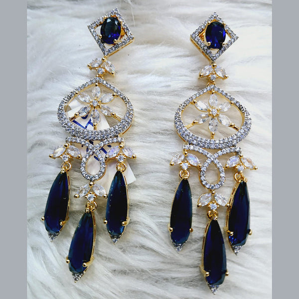 Jain Jewellers Gold Plated AD Dangler Earrings