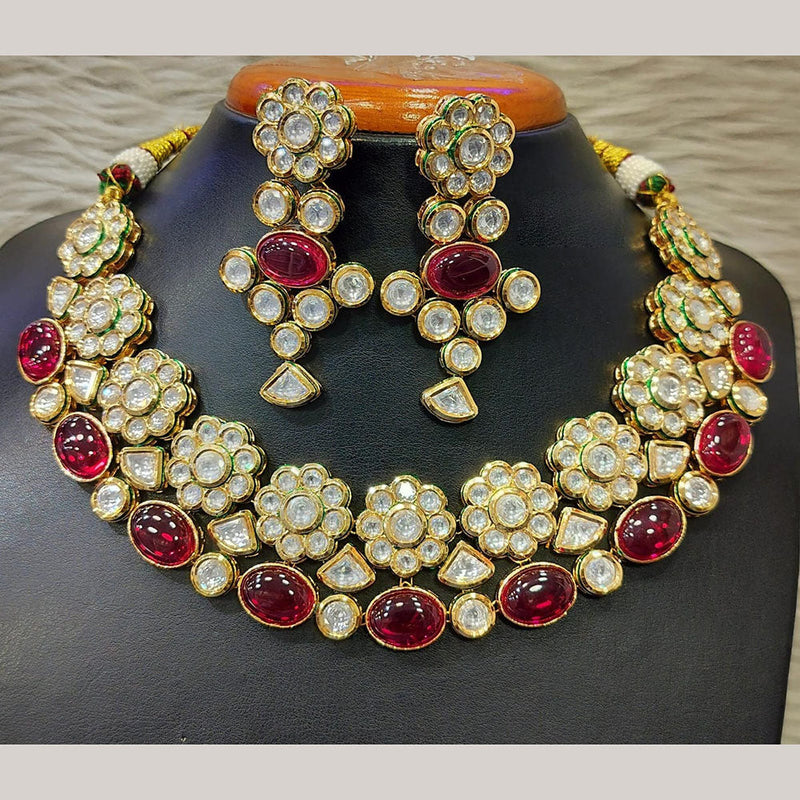 Jain Jewellers Gold Plated Kundan Necklace Set