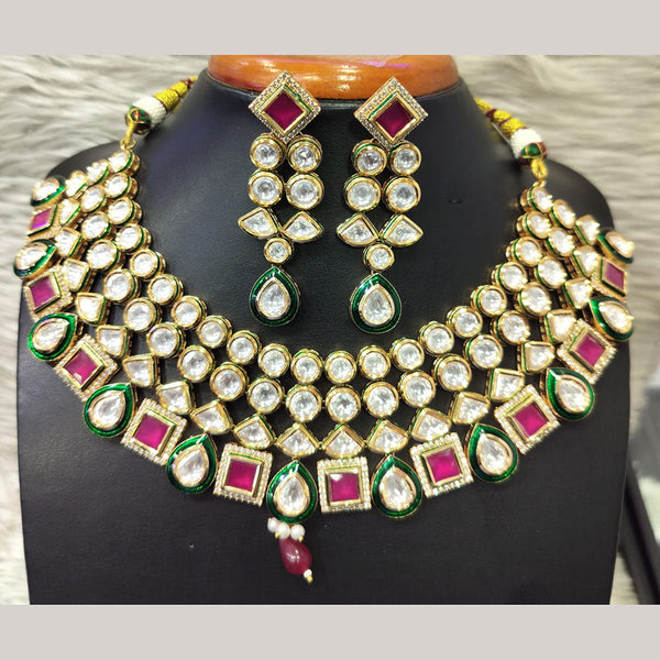 Jain Jewellers Gold Plated Kundan Necklace Set