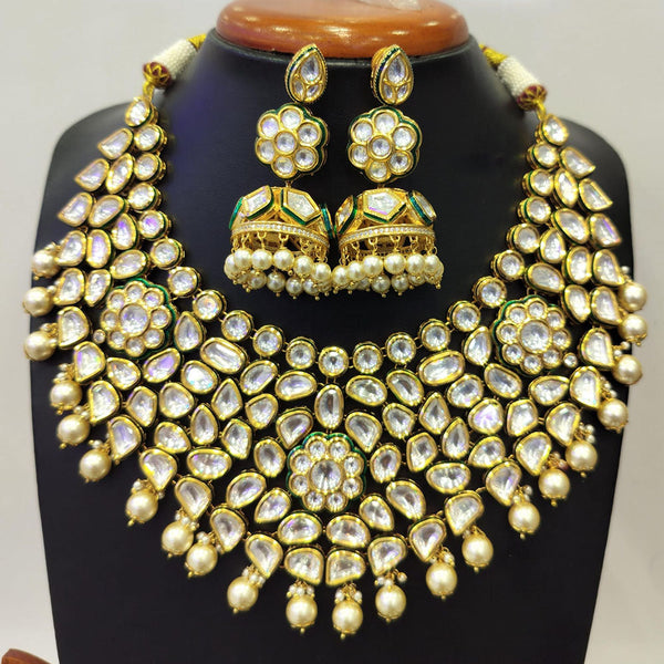 Jain Jewellers Gold Plated Kundan Necklace Set