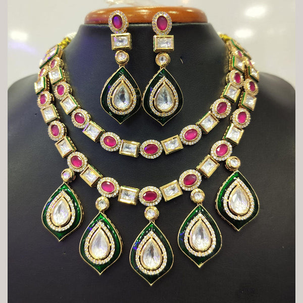 Jain Jewellers Gold Plated Kundan Necklace Set