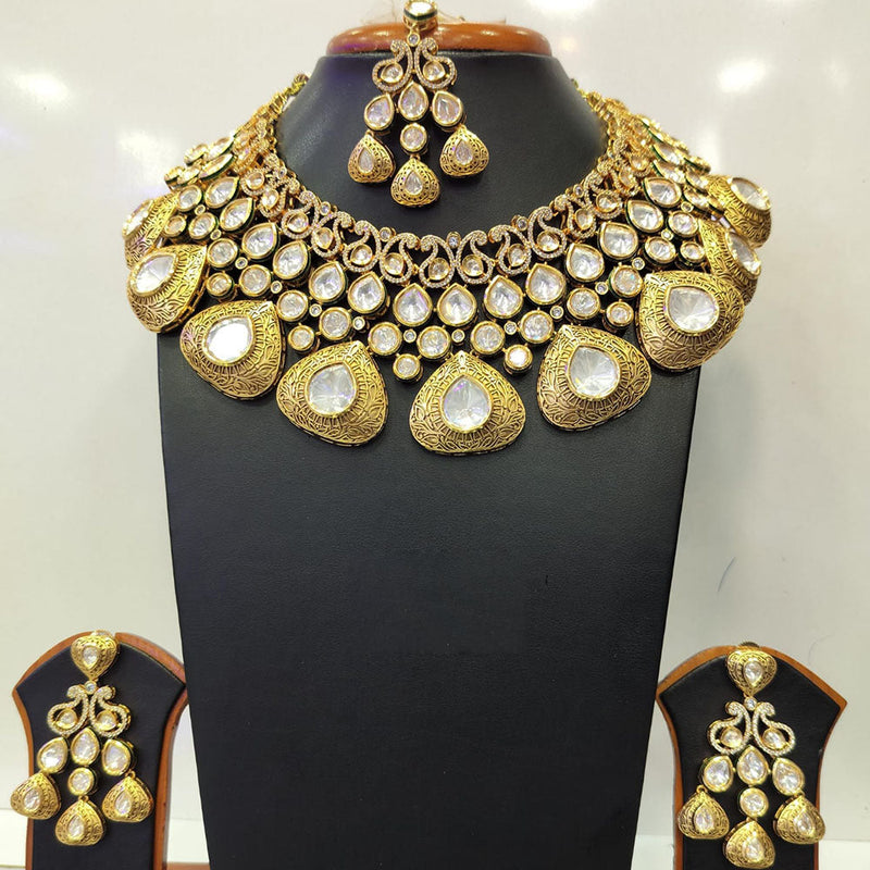 Jain Jewellers Gold Plated Kundan Necklace Set