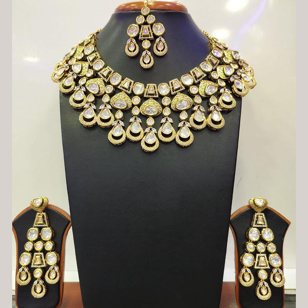 Jain Jewellers Gold Plated Kundan Necklace Set