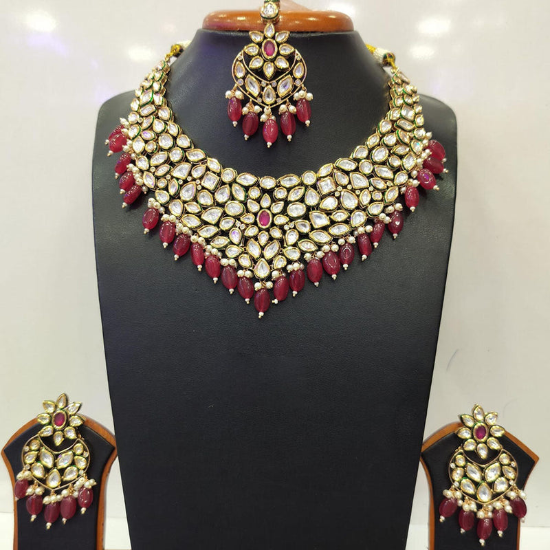 Jain Jewellers Gold Plated Kundan Necklace Set