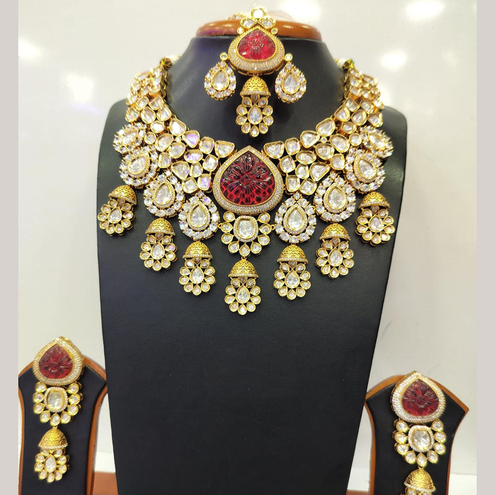 Jain Jewellers Gold Plated Kundan Necklace Set