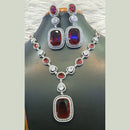 Jain Jewellers Silver Plated AD Necklace Set