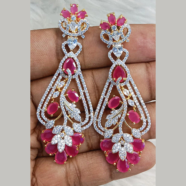 Jain Jewellers Gold Plated AD Dangler Earrings