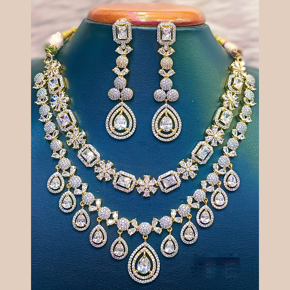 Jain Jewellers Gold Plated AD Necklace Set