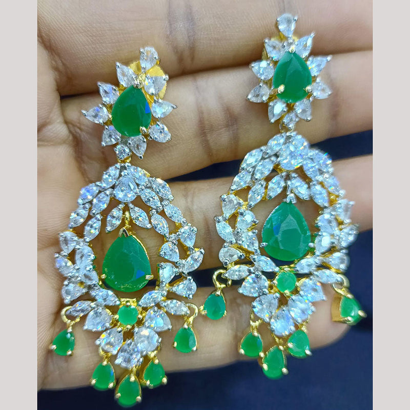 Jain Jewellers Gold Plated Ad Stone Dangler Earrings