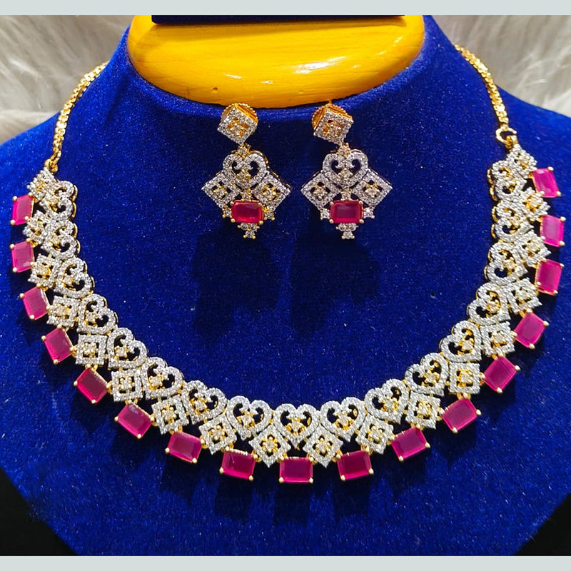 Jain Jewellers Gold Plated AD Necklace Set