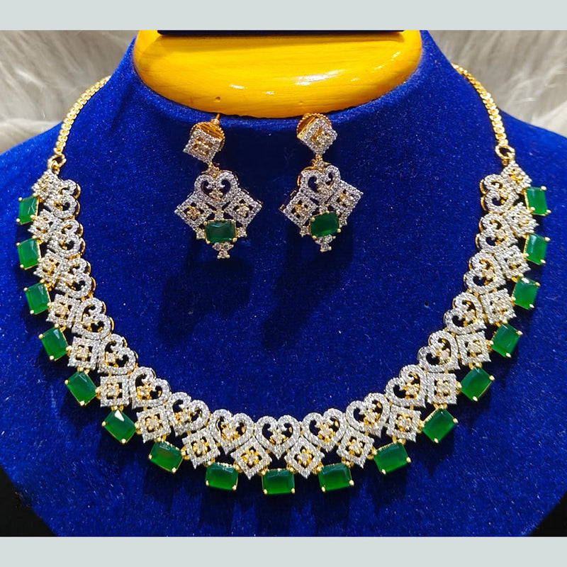 Jain Jewellers Gold Plated AD Necklace Set