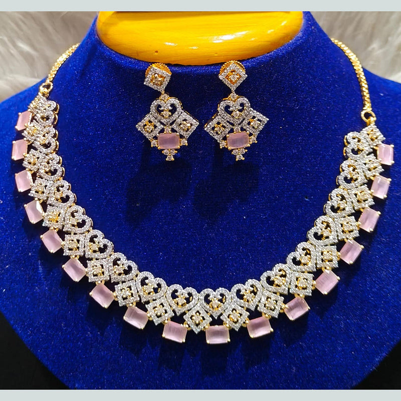 Jain Jewellers Gold Plated AD Necklace Set