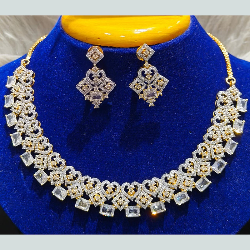 Jain Jewellers Gold Plated AD Necklace Set