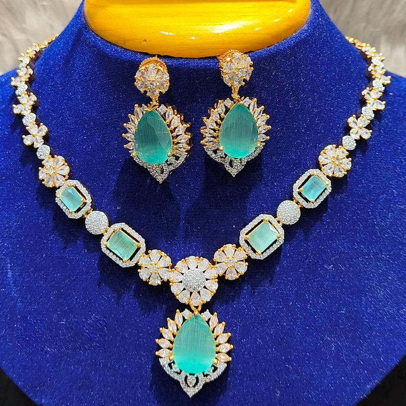 Jain Jewellers Gold Plated AD Necklace Set