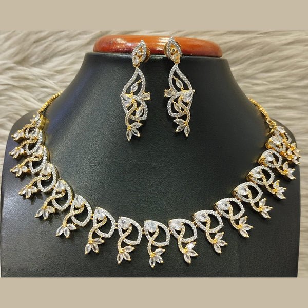 Jain Jewellers Gold Plated AD Necklace Set