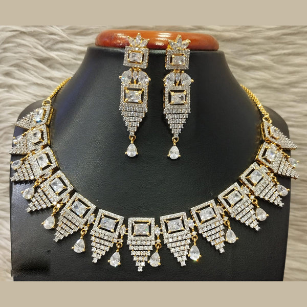 Jain Jewellers Gold Plated AD Necklace Set