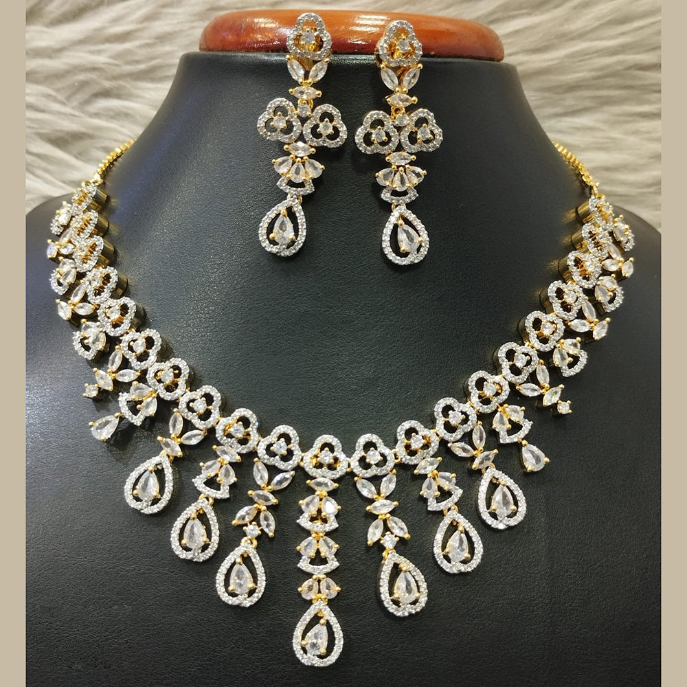 Jain Jewellers Gold Plated AD Necklace Set