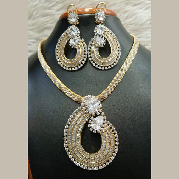 Jain Jewellers Gold Plated AD Necklace Set