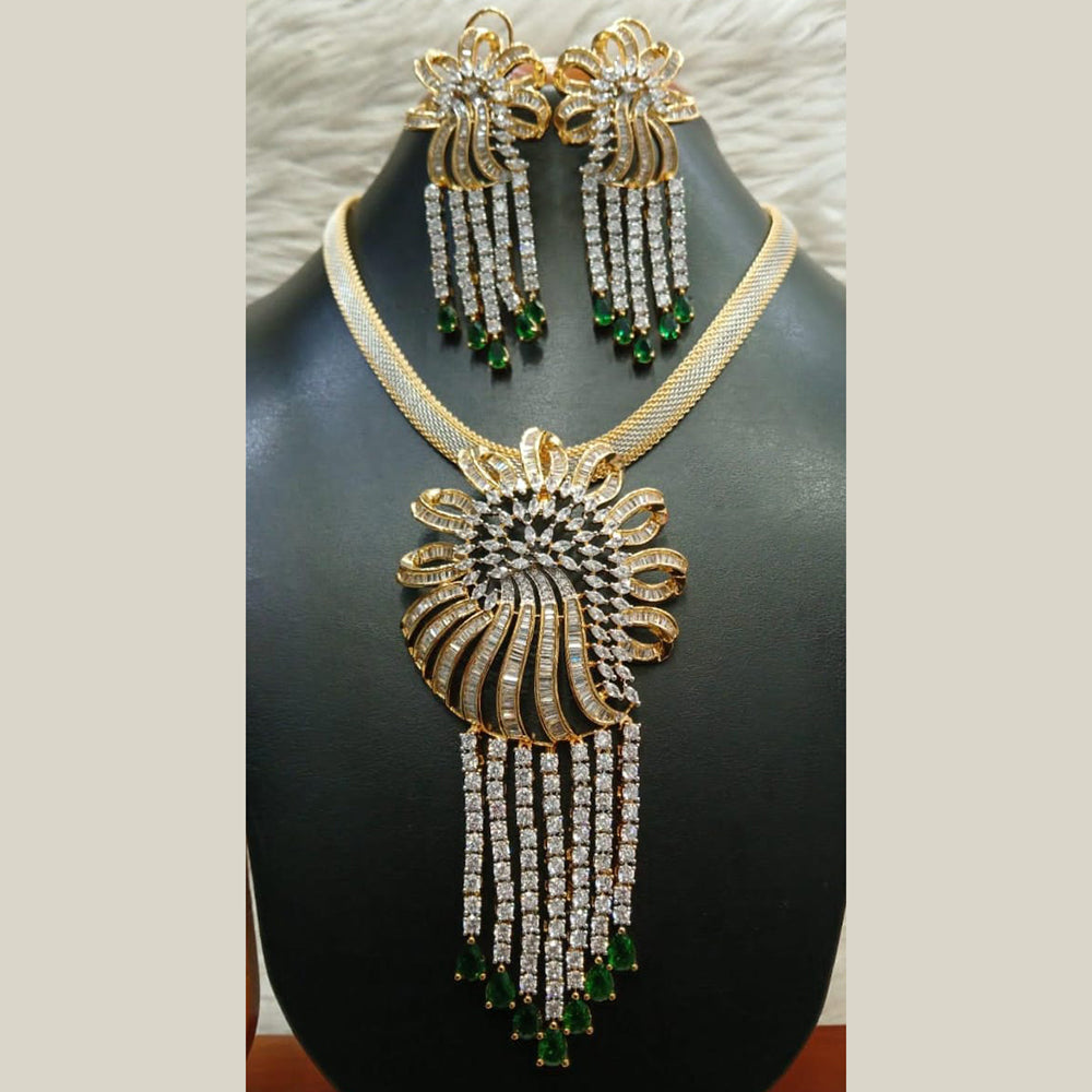 Jain Jewellers Gold Plated AD Necklace Set