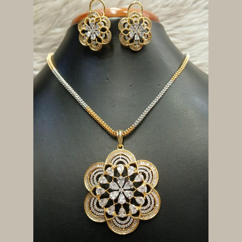 Jain Jewellers Gold Plated AD Pendant Set