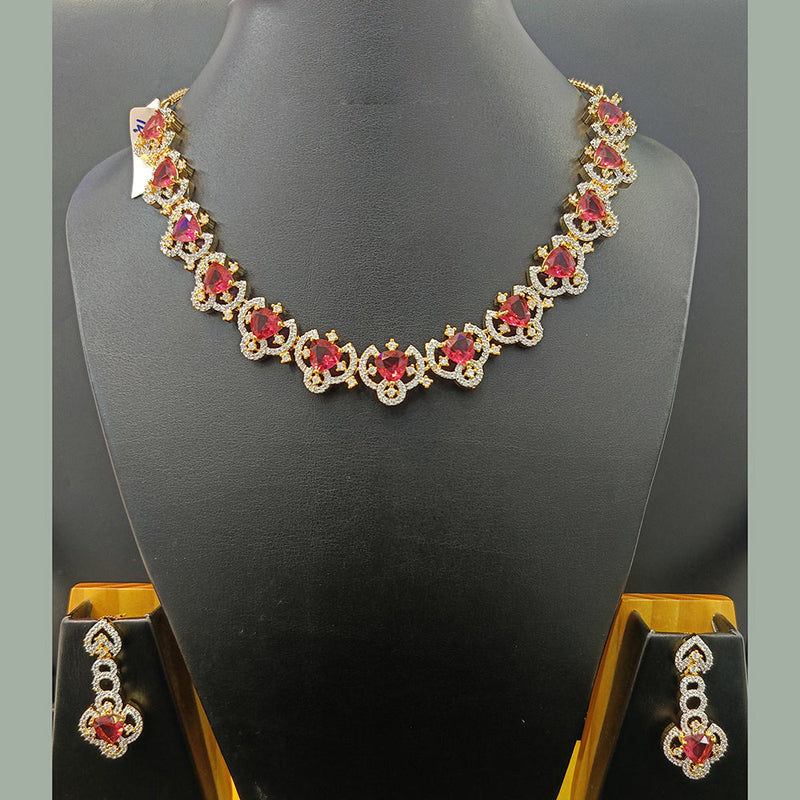 Jain Jewellers Gold Plated AD Necklace Set