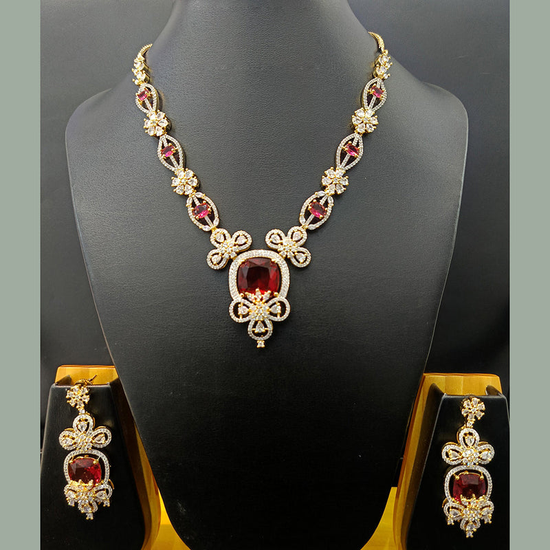 Jain Jewellers Gold Plated AD Necklace Set