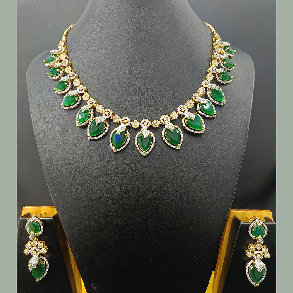 Jain Jewellers Gold Plated AD Necklace Set